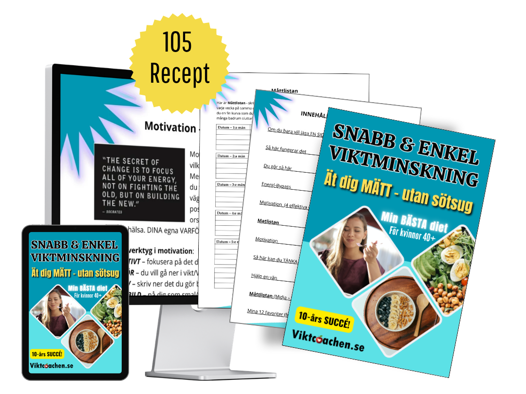 5. ⭐ SNABB & ENKEL VIKTMINSKNING, som är min BÄSTA diet, med 105 lätta recept och enkla rutiner. Nu även med min NYA "3-Dagars Kickstart!".