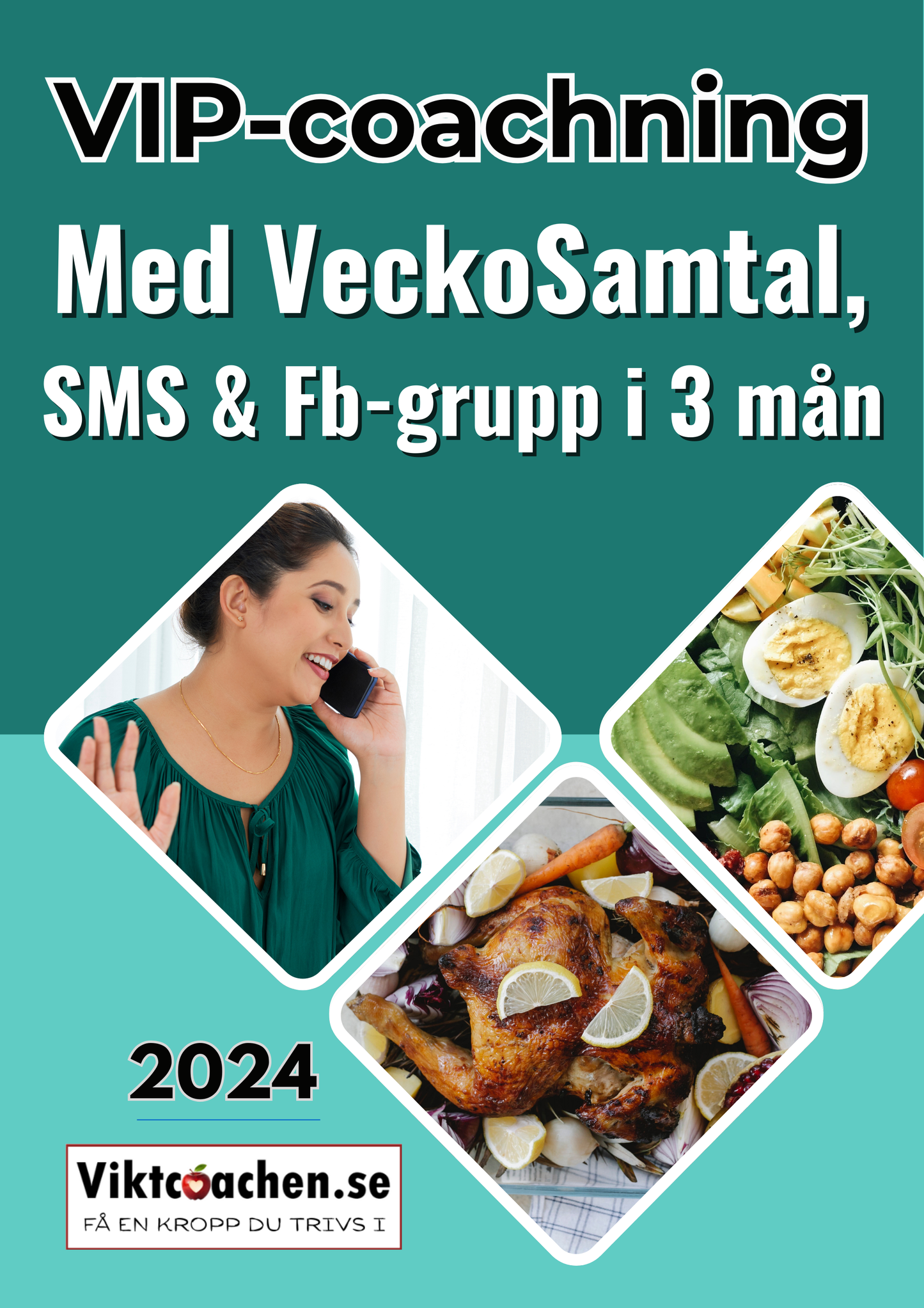 8. 🌟 VIP-COACHNING i 3 månader. Med Samtal varje vecka och daglig hjälp via sms. Mina dieter och recept ingår. Du är VIP-kund. (833 kr/mån)